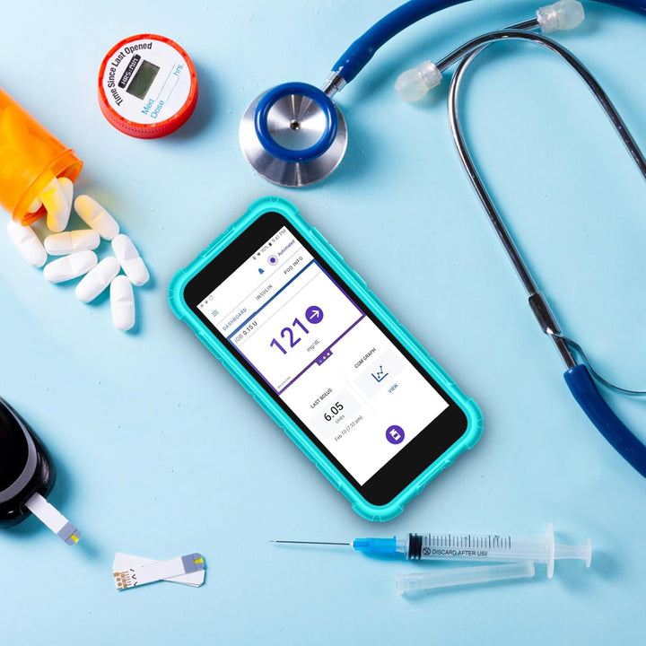 Silicone Case for Omnipod 5, Lightweight Shockproof anti Slip Protective Cover Soft Gel Skin with Raised Bezel for Omnipod 5 Device, (Mint Green)