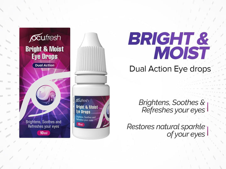 Bright & Moist Eye Drops | for Dazzling White Eyes | Whitens Red Eyes | Added Moisturising Formulation | Easy to Carry On-The-Go | Gentle on Eyes | Suitable for All Eye Colors | 10Ml