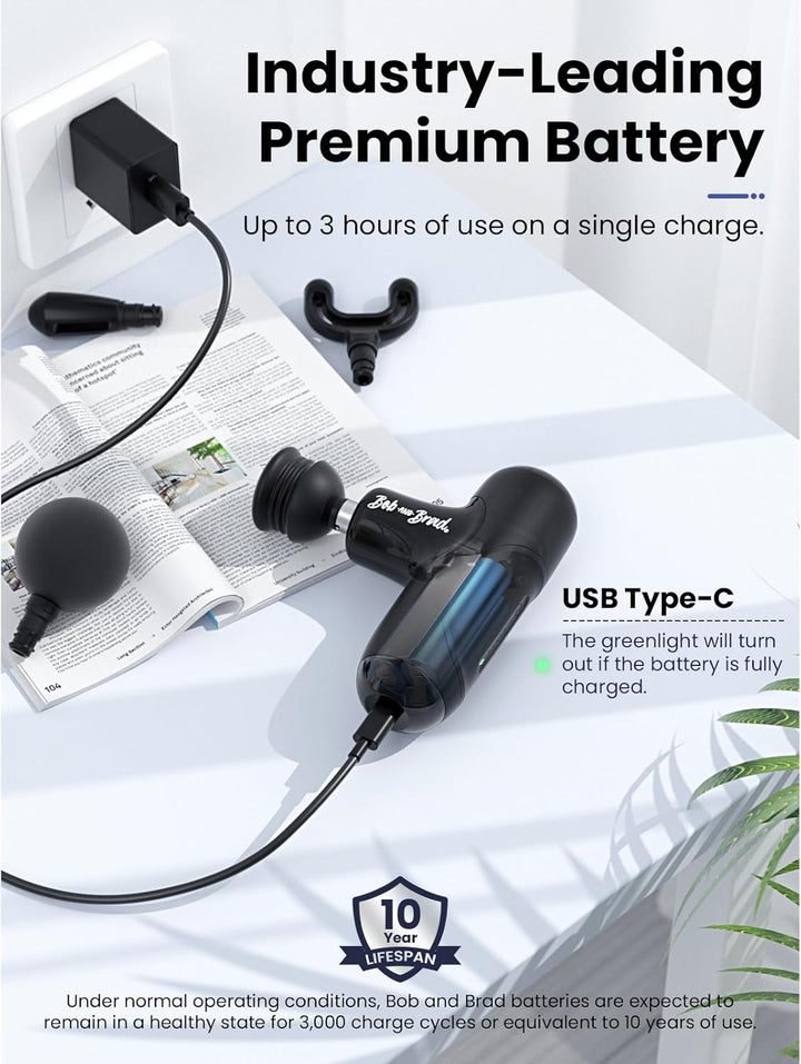 Mini Massage Gun,  Q2 Pocket-Sized Deep Tissue Massager Gun, Portable Percussion Muscle Massager Gun, Ultra Small & Quiet Muscle Massage Gun with Carry Case for on the Go Usage, Black