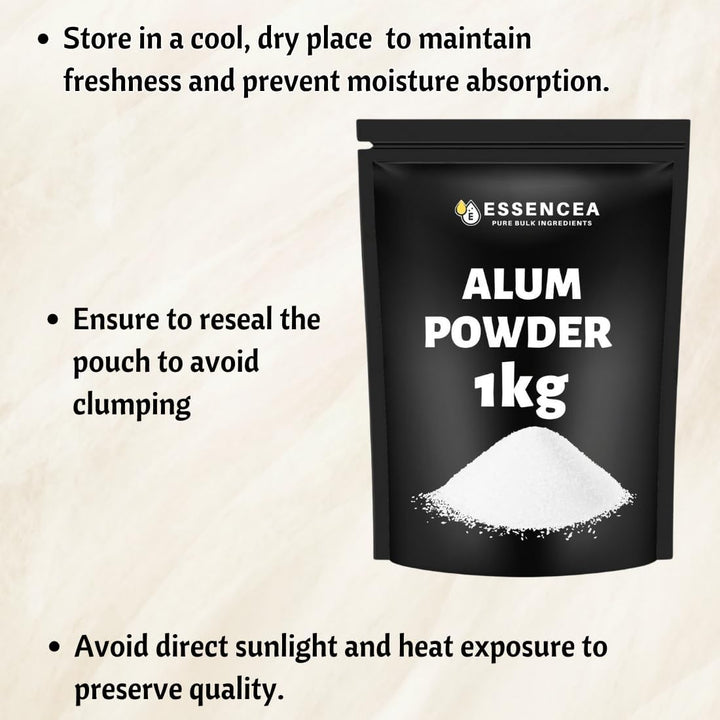 Alum Powder 1Kg by  Pure Bulk Ingredients | Pure Potassium Aluminium Powder | Phitkari | Purifies Water | Natural Deodorant