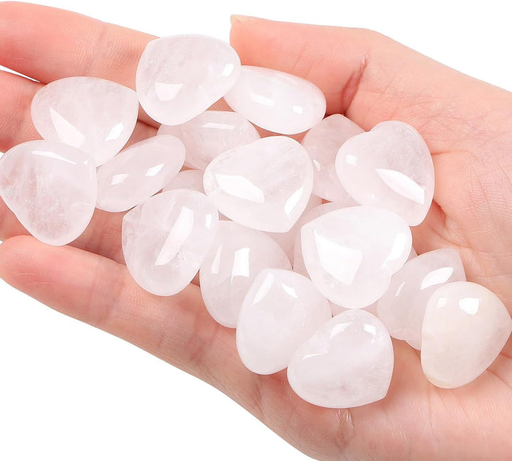 20PCS Heart Healing Crystals Gifts Gemstones Set Bulk Quartz Love Gem Stones Wholesale Polished Pocket Chakra Reiki Spiritual Wellbeing Stocking Filler Mini Small Gift for Women