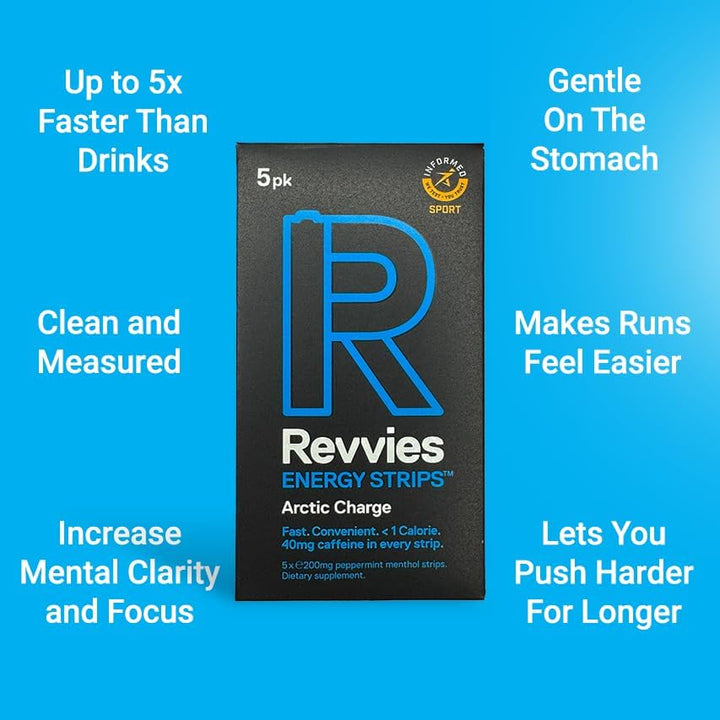 Energy Strips | Arctic Charge | 25 Strips | 40Mg Caffeine Strip | Energy Strips | Instant Boost | Suitable Pro Athletes | Easy on the Stomach | Vegan | Sugar-Free