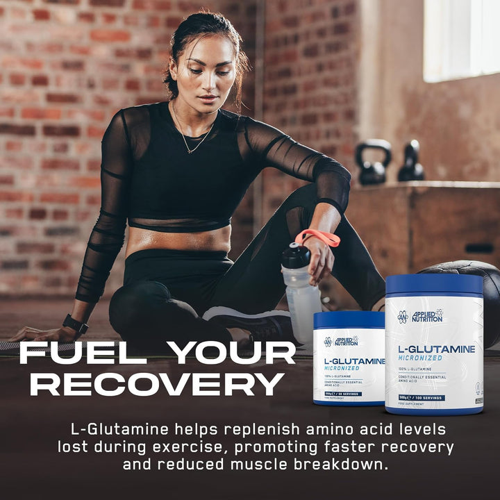 L Glutamine Powder - Amino Acid, Muscle Strength & Recovery, Boosts Immune System, Unflavoured (500G - 100 Servings)