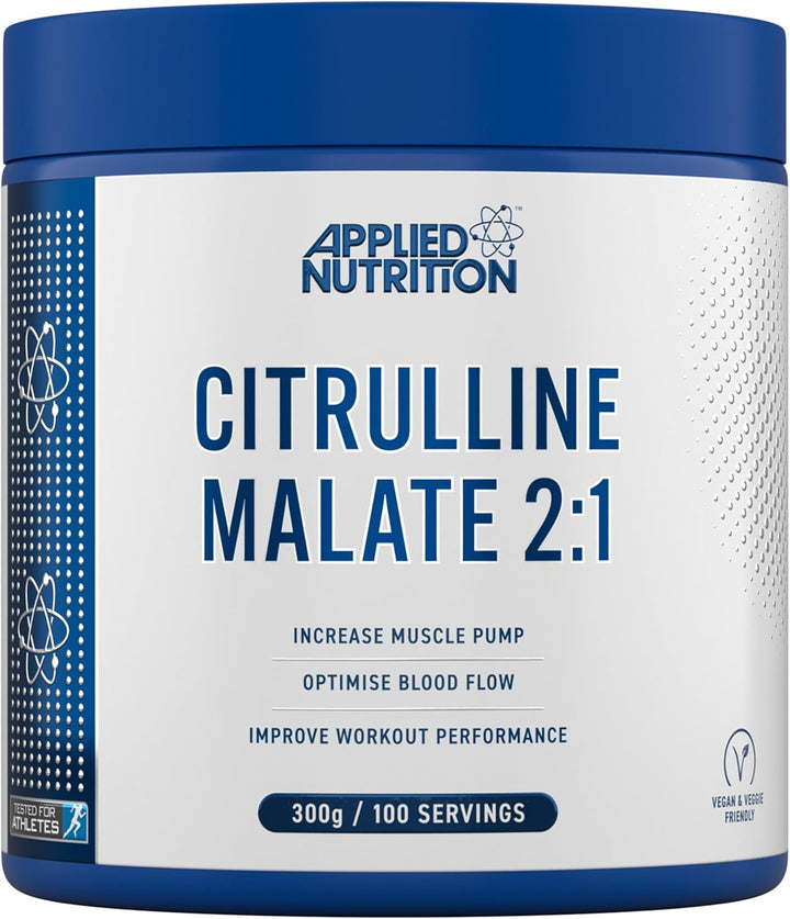 Citrulline Malate 2:1 | 3000Mg per Serving Nitric Oxide Booster Amino Acid Powder Supports Muscle Recovery Improves Performance Vegan Gluten Free (300G - 100 Servings) (Unflavoured)