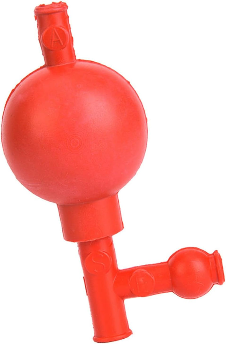 Durable Red Pipette Filler Safe Quantitative Suction Bulb for Laboratory Use with 3 Openings