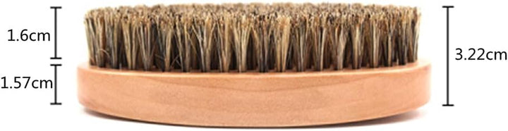 1 Piece Beard Brush - Boar Bristle Brush with Solid Wood Handle for Firm Bristles to Tame and Soften Facial Hair (Brown)