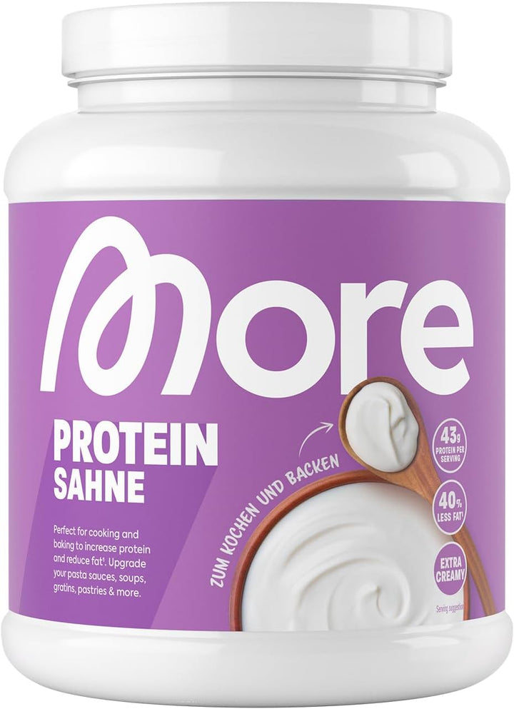 More Protein Whey Casein Protein Powder, Vanilla Ice Cream, 600 G, 1.32 Lbs, 20 Servings - with Lactase Casein protein, Slow-digesting protein, Protein supplement, Protein powder, Muscle recovery protein, Fitness protein, High protein, Natural protein, He