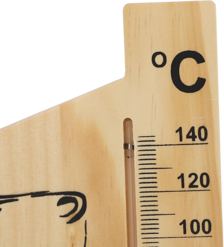 Sauna Thermometer Hourglass, Golden Elegant Design Sauna Temperature Gauge Sand Timer 0-140 Degree Celsius Wood for Hotel