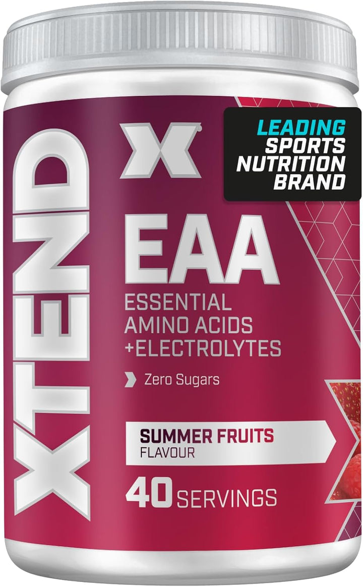 XTEND EAA Amino Acids Powder|Apple and Raspberry|40 Servings for Hydration and Fitness Performance|9 Essential Amino Acids + Added Electrolytes Recovery Powder to Hydrate, Repair, Recover
