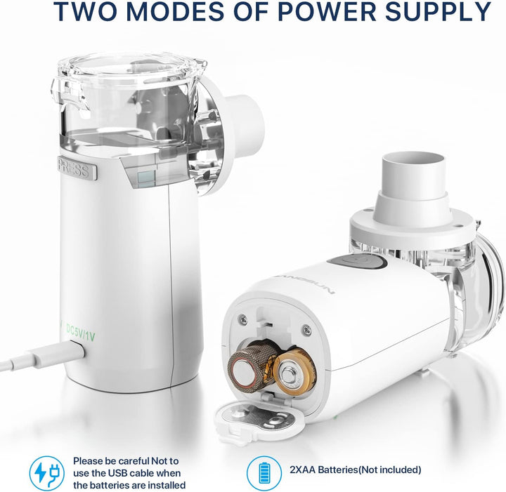 Portable Nebuliser Machine for Adults and Kids,Handheld Steam Inhaler for Home Use Only, Cool Mist Atomizer with Storage Bag, Ultra-Quiet and Efficient Atomization