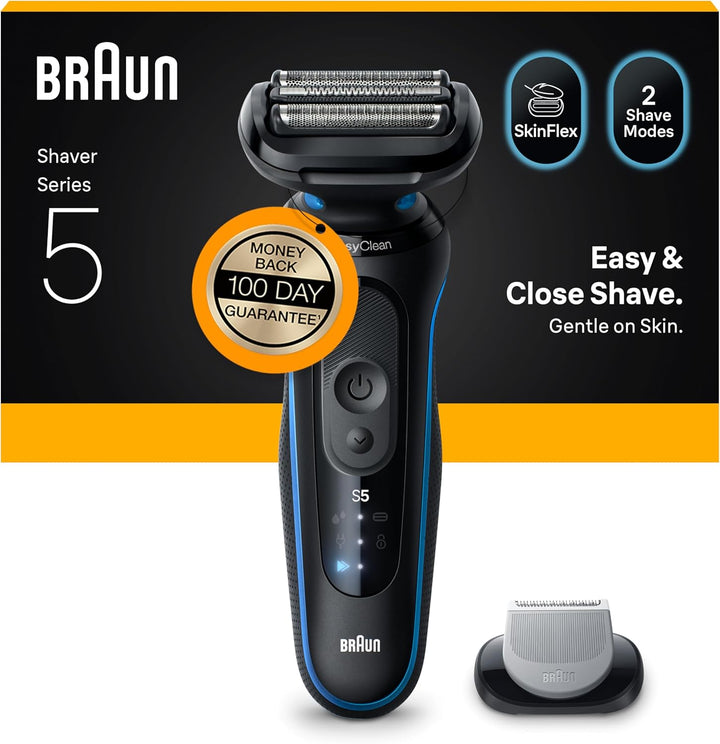 Series 5 Electric Shaver, up to 50 Min, Cordless, Wet & Dry Razor for Men, 100 Percent Waterproof, 52-N1000SI, Black
