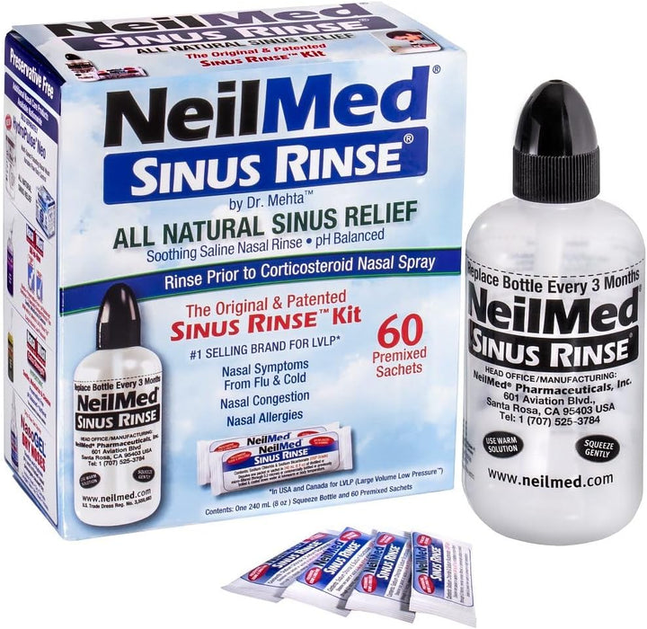 Sinus Rinse Original Kit, Squeeze Bottle + 60 Sachets