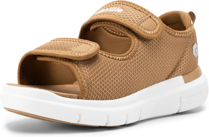 Women'S Wide Fit Open Toe Diabetic Sandals Edema Shoes Surgical Footwear with Adjustable Strap Slippers for Swollen Feet