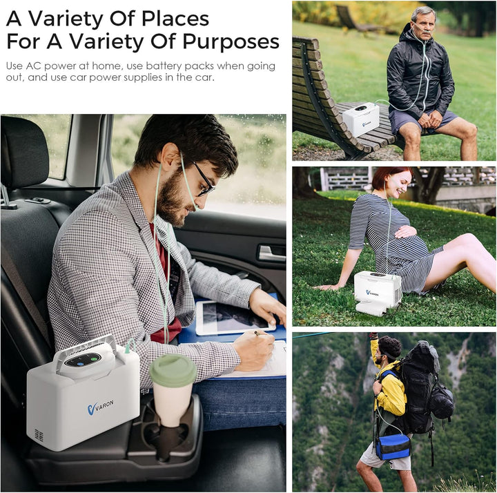 Portable Oxygen Machine 3L Wheelchair Lightweight Oxygen Machine for Travel/Car 33% with Battery/Bag 3Lbs for Home Use