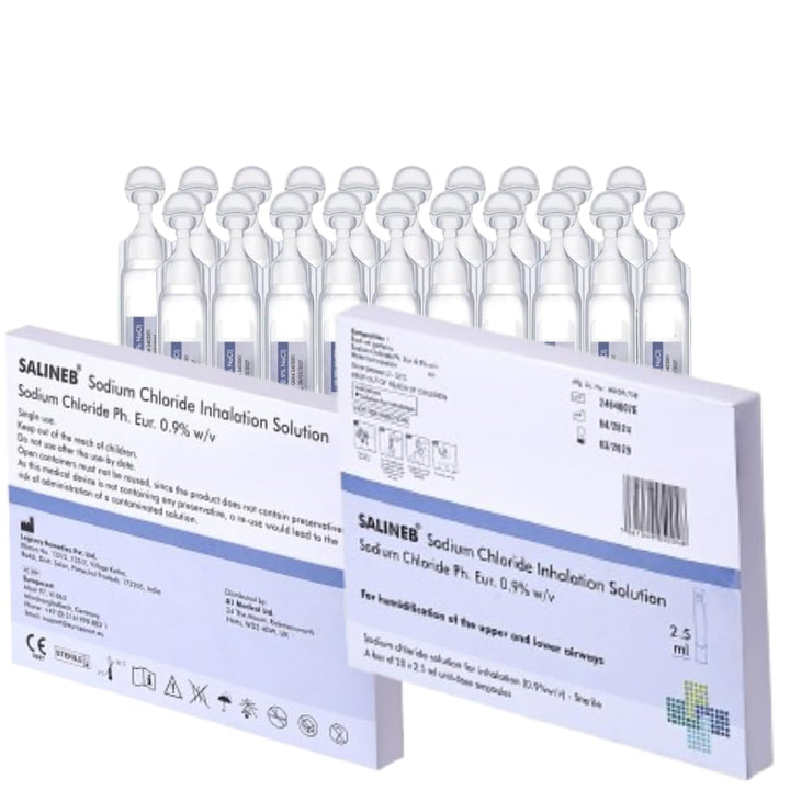 Isotonic Saline Solution for Inhalation Nacl 0.9% - Inhalation Saline Solution for Humidifying the Airways 20 X 2.5Ml Sterile Unit-Dose Vials