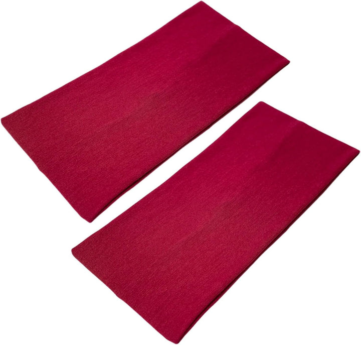 Extra Wide Headbands 11Cm Plain Stretchy Kylie Head Band 2 Pack Unisex Bandeau Headbands for Women & Men Soft Hairbands Yoga Bandana Headband (Black)