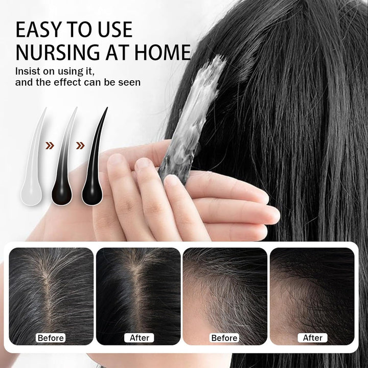 Temporary Root Touch Up,Hair Mascara for Grey Hair,Black Hair Mascara for Grey Hair Cover Up,Root Touch up Stick with Brush,Suitable for Both Men &Women,Quick Dry Gray Root Cover up Smudge(Black)