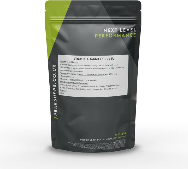 Vitamin a Tablets 5000 IU (1500Mcg) - 180 Pack