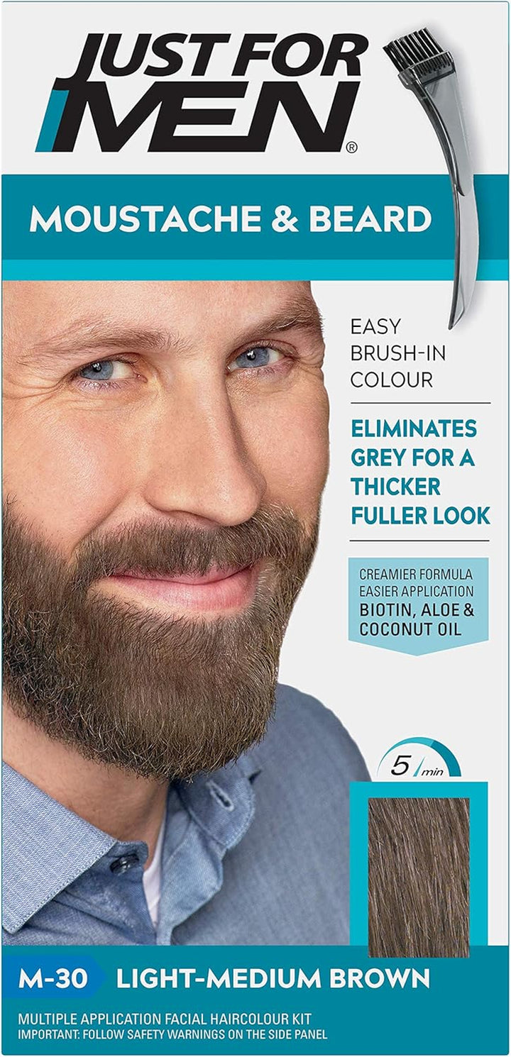Moustache & Beard Medium Brown Dye, Eliminates Grey for a Thicker & Fuller Look � M35