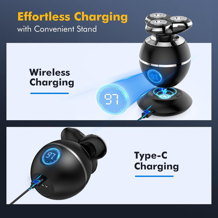 Electric Razor for Men, 2025 Upgrade Electric Shavers, Cordless Rechargeable 3D Shaver for Men, Wet/Dry Mens Shaver, Waterproof Electric Razor Grooming Kit