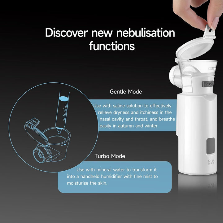 Portable Nebuliser Machine for Kids and Adults, Silent Mesh Nebuliser Ideal for Travel and Home Use（M105T）