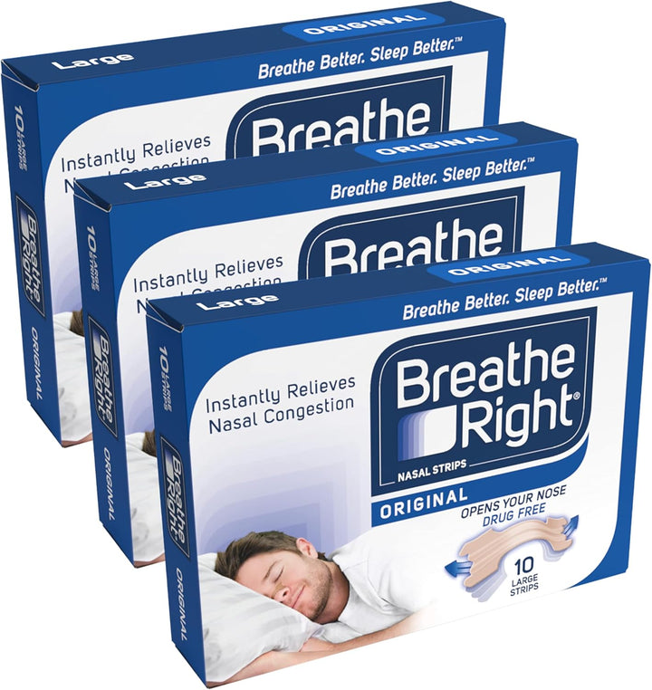 Original Tan, Beige Large 30 Pieces, Nasal Strips for Snoring, Nose Strips for Breathing, Blocked Nose Relief, Drug-Free Snoring Aid for Men and Women, Packaging May Vary