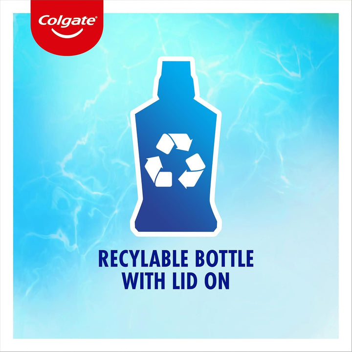 Plax Cool Mint Alcohol Free* Mouthwash 1L - Mouthwash Alcohol Free* - Instant Long-Lasting Freshness - No Burn Experience - 24/7 Plaque Protection When Used Twice Daily