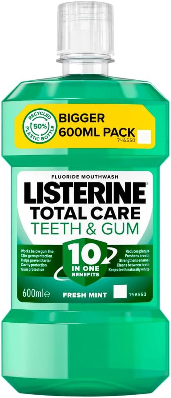 Total Care Teeth and Gum Mouthwash (1 X 500Ml), 10-In-1 Benefits for Total Oral Care, to Maintain a Clean and Healthy Mouth