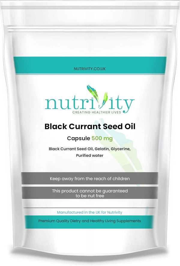 Blackcurrant Seed Oil 500Mg Softgel Capsules Natural Supplement by  (30)
