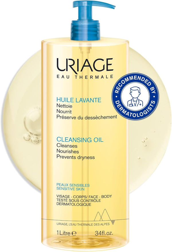 Cleansing Oil 1L - Body & Face - Sensitive Skin - Cleanses, Nourishes, Prevents Dryness - with Gentle Superfatting Agents Leaving a Soft, Protective Film on the Skin