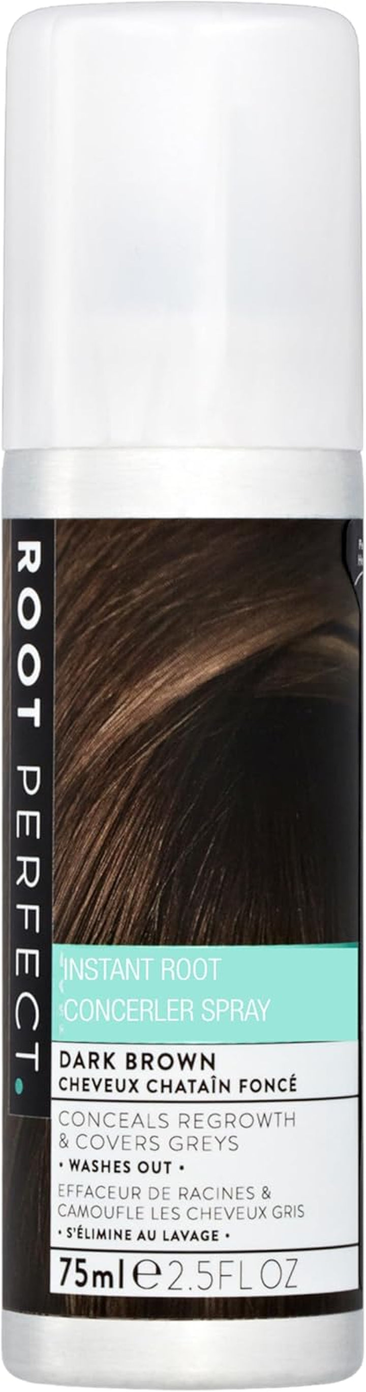 Root Touch up Spray – Dark Brown, Instant Root Concealer for Grey Coverage, Temporary Hair Colour Spray, Quick-Dry, Hair Disguise Solution, 75Ml