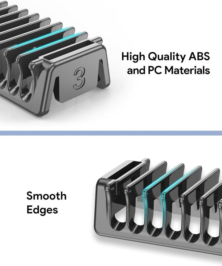 Double-Sided Attachments Compatible with O Blade & Oblade Pro QP2724 QP2520 QP2530 QP2620 QP2630 Trimmer, 4 Combs of 1, 2, 3 and 5 Mm, Maintain Your Perfect Stubble Length