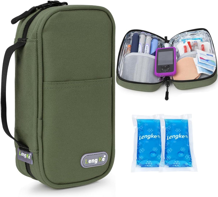 Insulin Cooler Ice Pack - Reusable Ice Packs Medicine Cool Bag for Diabetic Insulin Cooler Travel Case, Nylon Ice Bags (2 Packs)