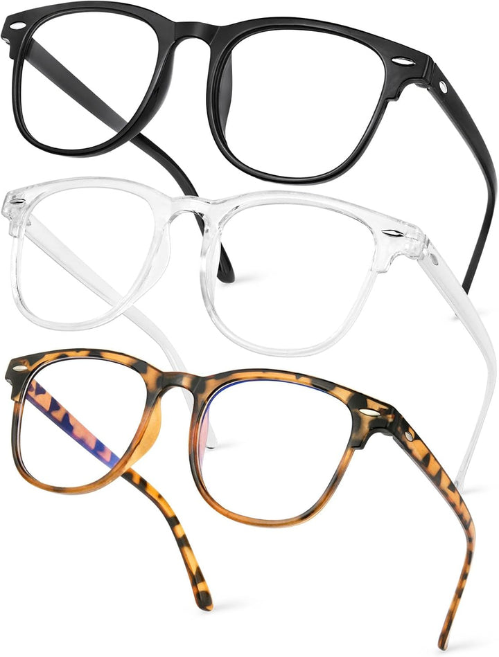 Blue Light Blocking Glasses, 1/2/3 Pcs anti Blue Light Computer Gaming Glasses for Women Men, Lightweight Reading Glasses anti Glare anti Eyestrain