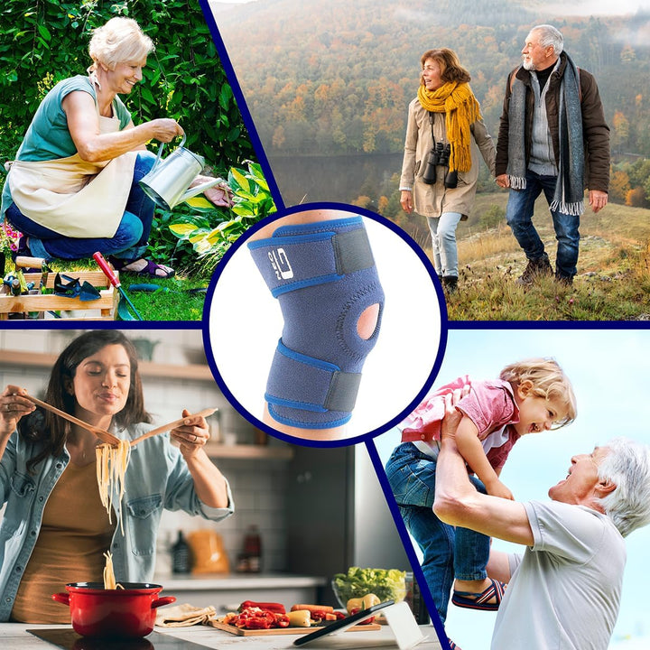 Knee Support Open Patella - Knee Brace for Arthritis, Joint Pain Relief, ACL, Meniscus Tear, Runners Knee, Walking, Running - Knee Supports for Joint Pain Men and Women - Adjustable