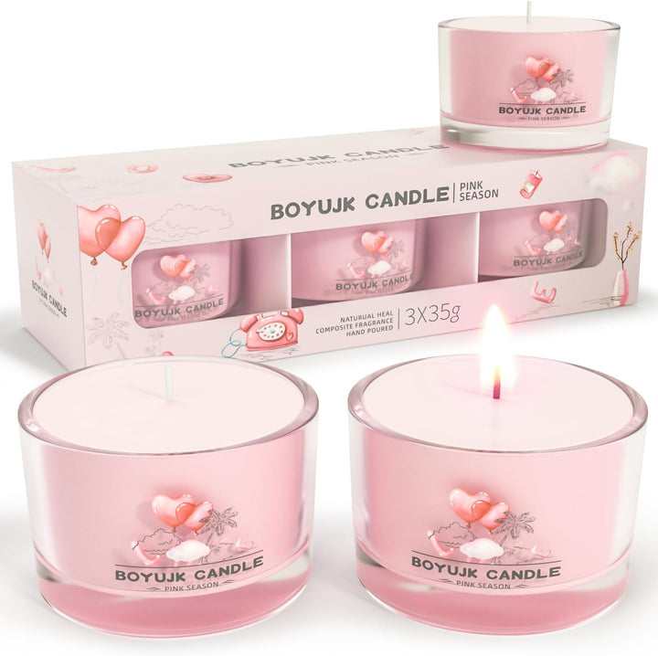 Candles Gifts for Women | Scented Candles Gift Set for Anxiety | 3 Scented Filled Votive Candles | Relaxation Gifts for Women