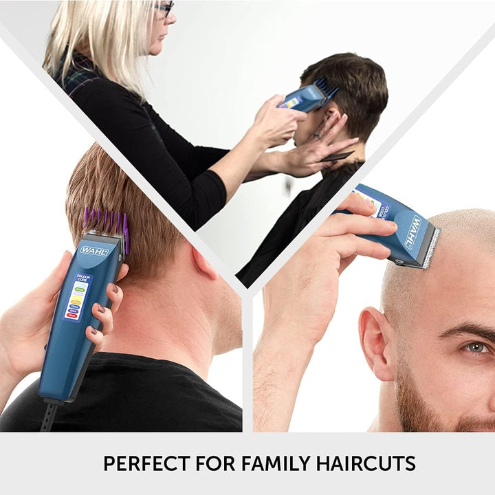 Colour Pro Corded Clipper, Hair Clippers for Men, Head Shaver, Men'S Hair Clippers, Colour Coded Clipper Guides, Corded, Family at Home Haircutting