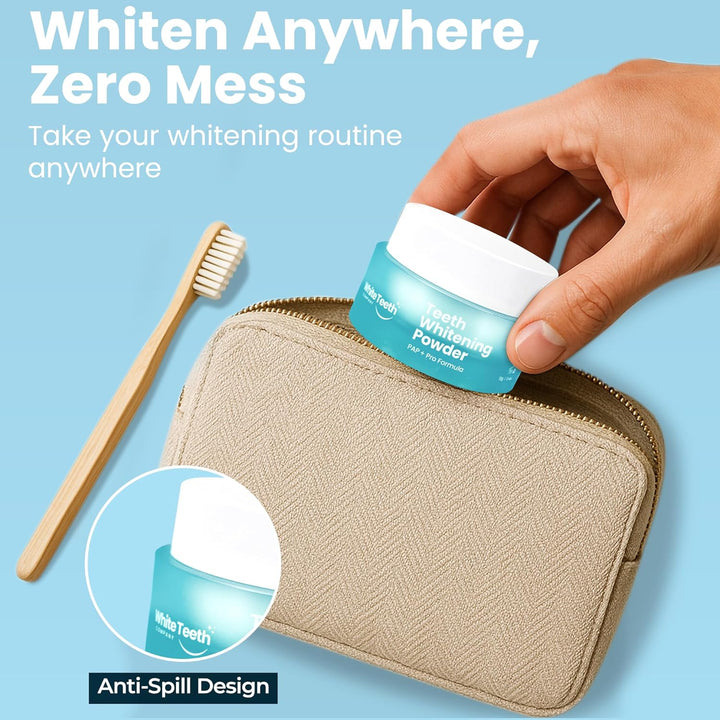 Dentist-Approved Teeth Whitening Powder – Brightens Smile in 7 Days – Tea, Coffee, Wine & Smoking Stain Remover – Enamel-Safe & Sensitivity-Free – 6 Month Supply