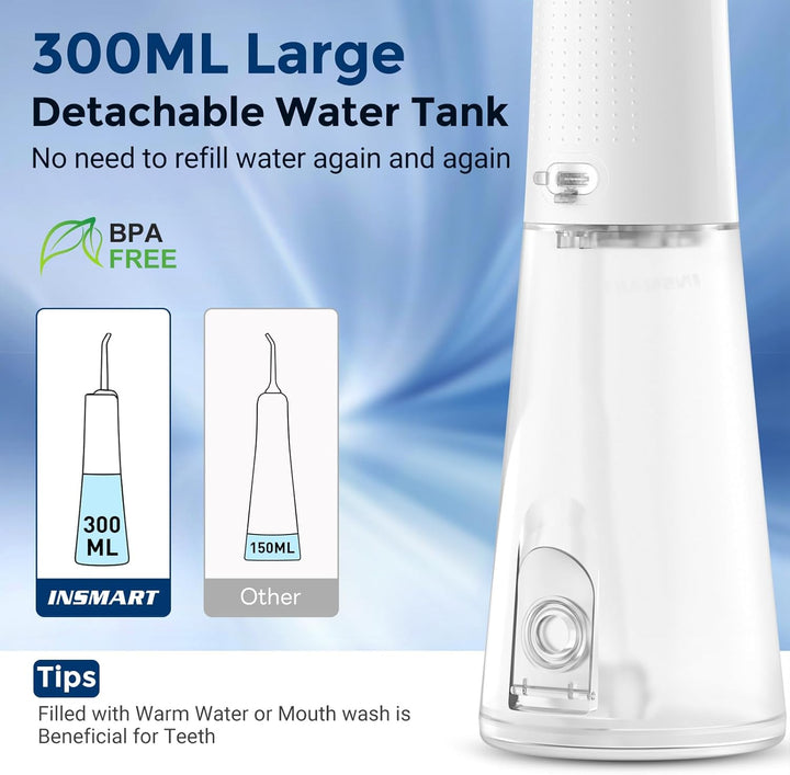 Water Flosser for Teeth: Portable Travel Flossers Set for Teeth Cleaning with 5 Modes, Cordless Dental Electric Flosser for Oral Care, Rechargeable Floss DIY Mode IPX7 Waterproof