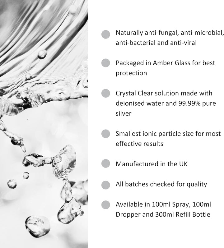 Colloidal Silver 300Ml Bottle | Premium Quality 20PPM Silver | High PH | Manufactured in the UK | New Packaging