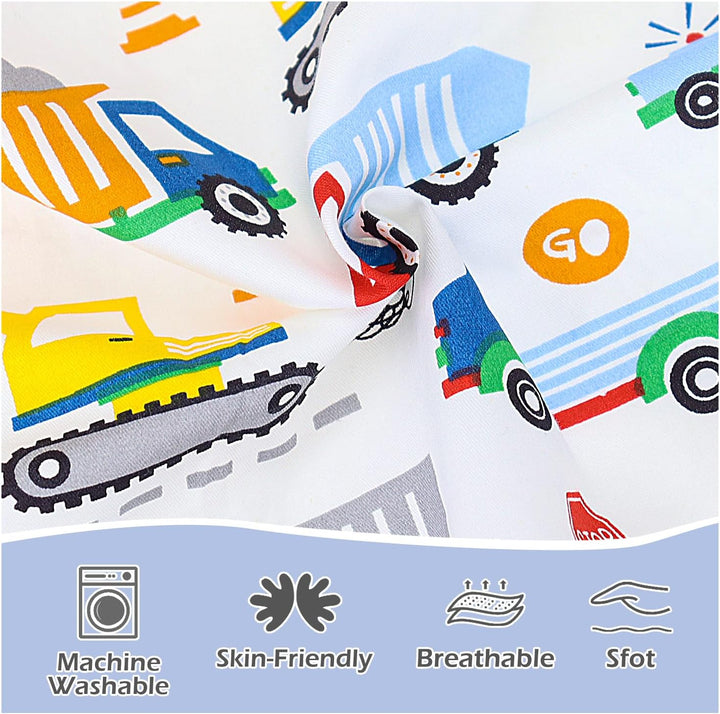 2 Pack Cot Bed Fitted Sheets 140 X 70Cm for Girl Boys | Bedding for Cot Bed | Easy Care Soft Cotton and Dureable, Unique Car & Dinosaur Pattern Baby Crib Sheets