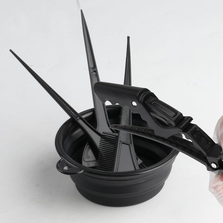 10 Pcs Hair Dye Coloring Set Colouring Kit, DIY Beauty Salon Hair Dye Bleaching Tools Kit, Including Brush, Mixing Bowl, Ear Cover, Shawl, Gloves, Clips