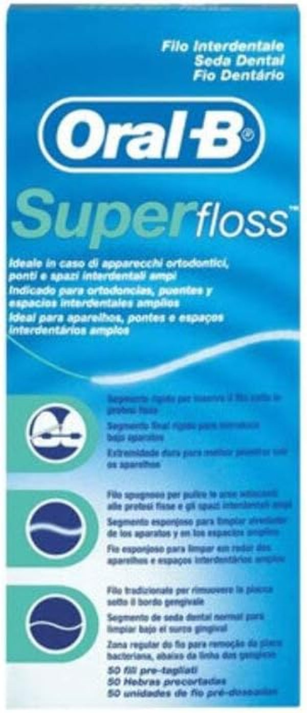 Oral B Superfloss Super Dental Floss for Braces Bridges