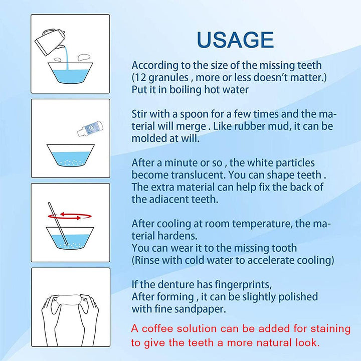 Temporary Tooth Repair Kits,Dental Repair Denture Repair Beads for Temporary Fixing Filling Missing Broken Tooth Moldable Fake Teeth