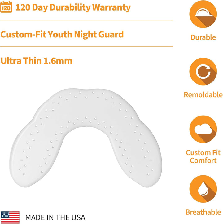 Junior Mouth Guard for Clenching and Grinding Teeth at Night, Custom-Fit Sleep Night Guard for Kids, Snow White