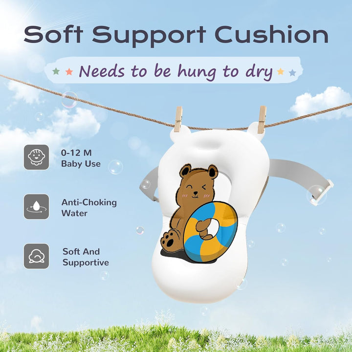 Baby Bath Tub Foldable, Baby Bathtub Collapsible Essentials for Newborn with Soft Cushion (0-18Months), Baby Shower for Infant to Toddler Gift Portable Space-Saving Travel,Grey