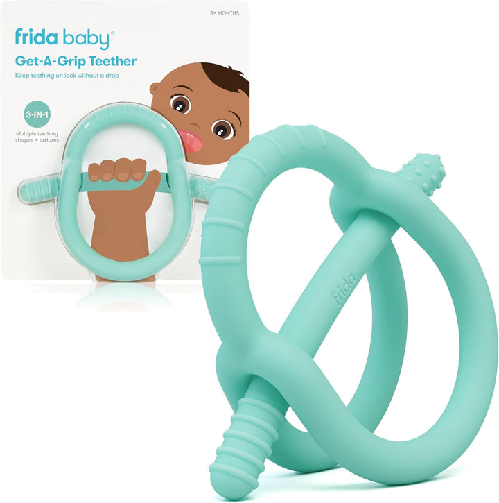 Teething Relief Not-Too-Cold-To-Hold Baby Teether: 4-In-1 Teether Toy, Bpa-Free Silicone Teething Toy