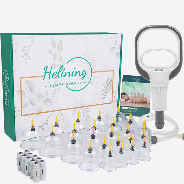 Professional Cupping Therapy Set, 24 PCS Suction Cups with Pumping Handle, Chinese Cupping Set, anti Cellulite Cupping Massage for Body and Face, Relief Muscle Tension Pain