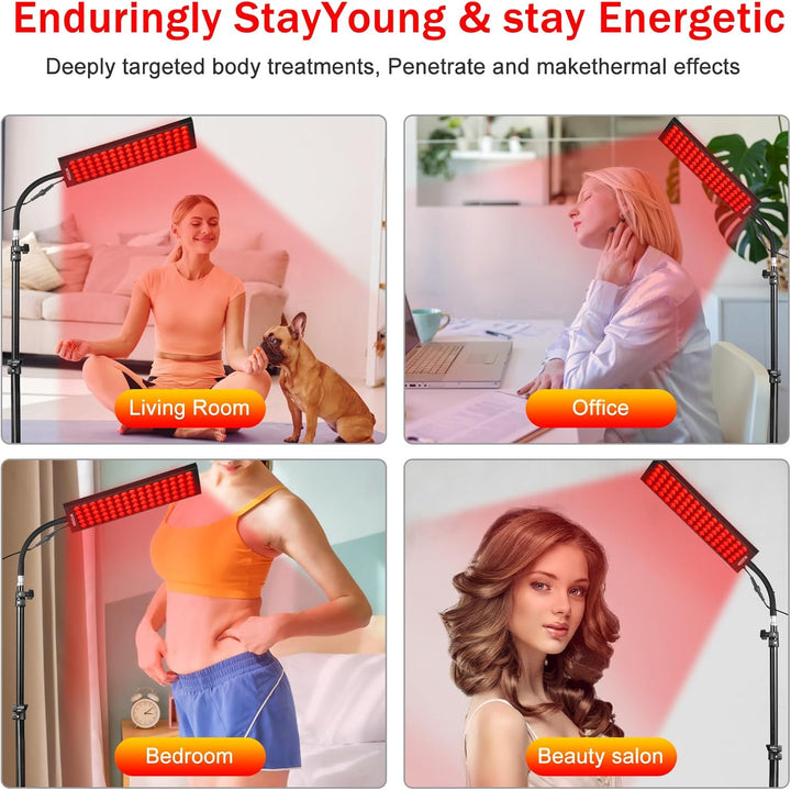 Red Light Therapy, Red near Infrared Light Therapy Lamps with Stand, Led 660Nm Red Light-Therapy& 850Nm Infrared Lamp Device with Eyes Protection