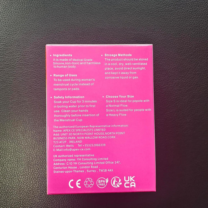 Reusable 2 Pcs Menstrual Cups with 1 Pc Silicone Cup and 1 Pc Storage Bag, Period Cup